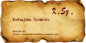 Kohajda Szabin névjegykártya